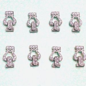 8 fine rhinestone magnetic bracelet buckles. New.